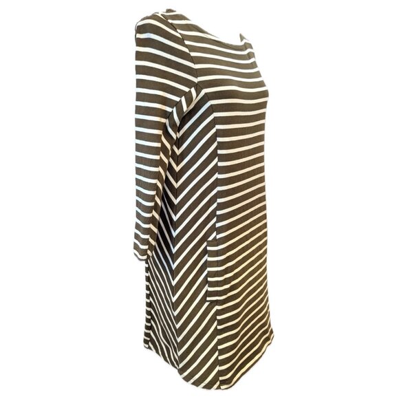 Petit Bateau | 3/4 Length Sleeve Cotton Dress French Minimalist Stripes | Small - Picture 3 of 15